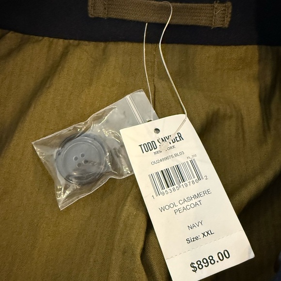 Todd Snyder 100% CASHMERE & WOOL Navy Blue Peacoat NWT - Picture 5 of 14